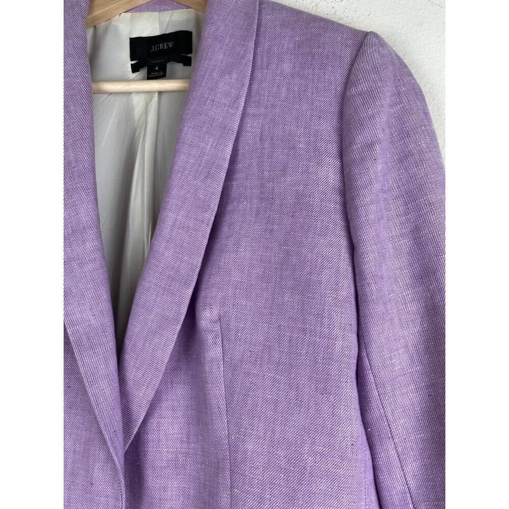 J.Crew Parke Linen Blazer Lilac Stretch Career Jacket Size 4 - Picture 10 of 14